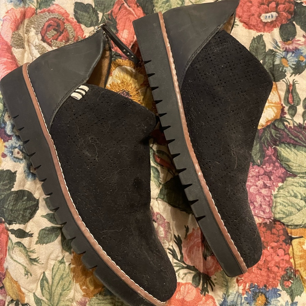 Black suede booties